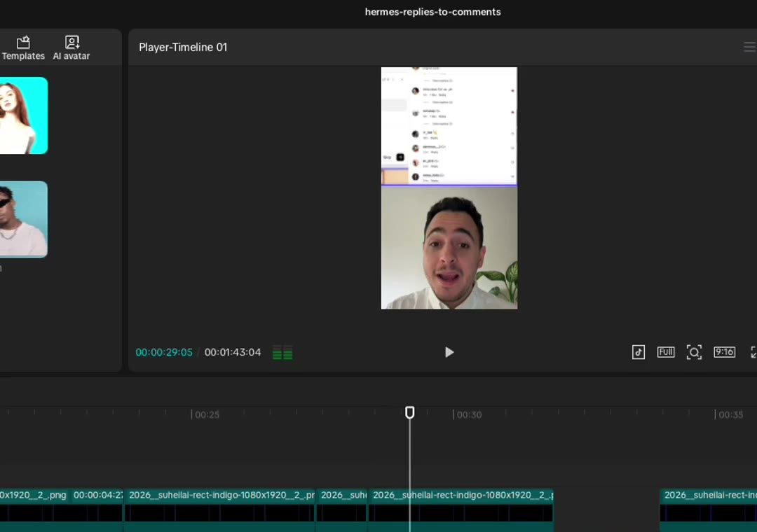 النتيجة تظل مشروع CapCut حقيقي بطبقات وتايملاين قابل للتعديل