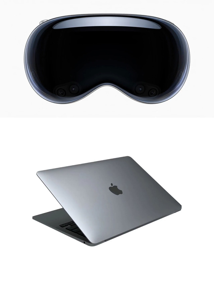VR headset and laptop